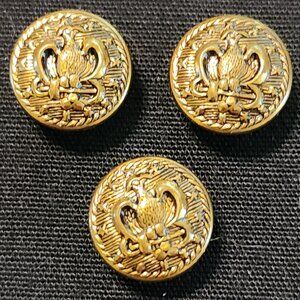 Antique/Vintage Lot of 3 Metal/Brass ? Military Uniform Buttons Eagle/Stars